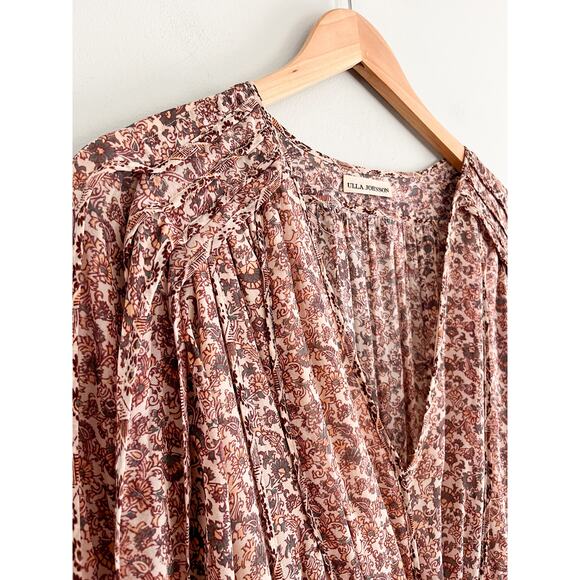 Ulla Johnson | Eleni Gardenia Floral Silk Mini Dress | Sz 2 - Picture 6 of 11